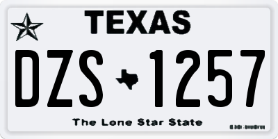 TX license plate DZS1257