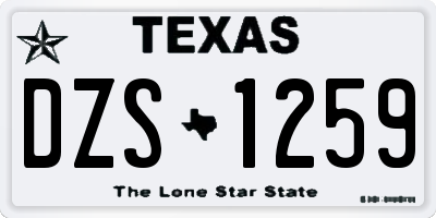 TX license plate DZS1259