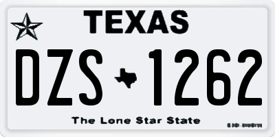 TX license plate DZS1262