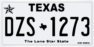 TX license plate DZS1273