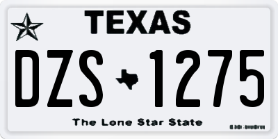 TX license plate DZS1275