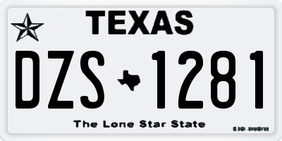 TX license plate DZS1281