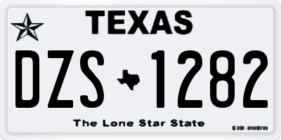 TX license plate DZS1282