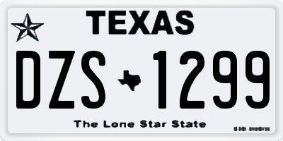 TX license plate DZS1299