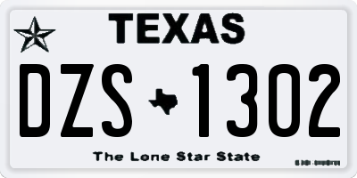 TX license plate DZS1302