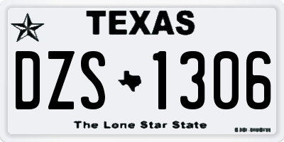 TX license plate DZS1306