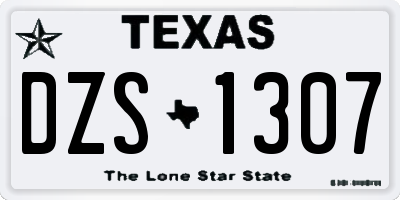 TX license plate DZS1307