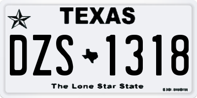 TX license plate DZS1318