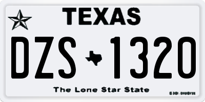 TX license plate DZS1320