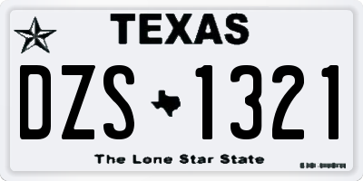 TX license plate DZS1321