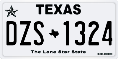 TX license plate DZS1324