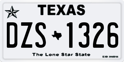 TX license plate DZS1326