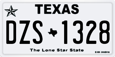 TX license plate DZS1328