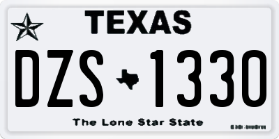 TX license plate DZS1330
