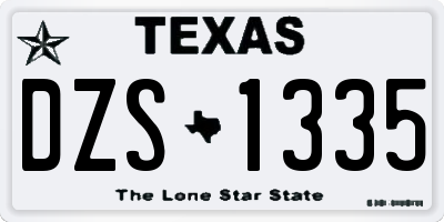 TX license plate DZS1335