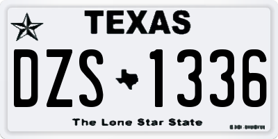 TX license plate DZS1336