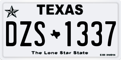 TX license plate DZS1337