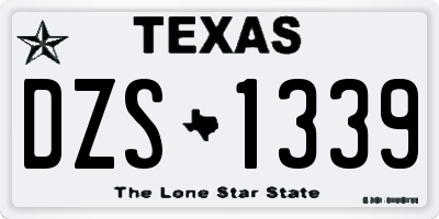 TX license plate DZS1339