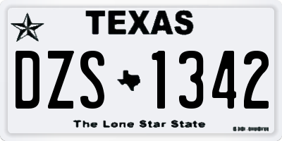 TX license plate DZS1342