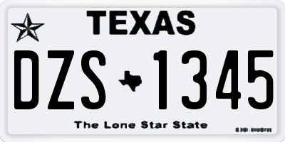 TX license plate DZS1345