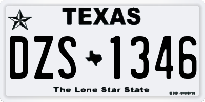 TX license plate DZS1346
