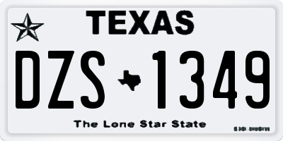 TX license plate DZS1349