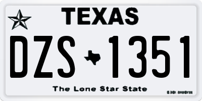 TX license plate DZS1351