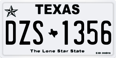 TX license plate DZS1356