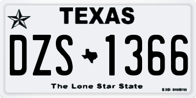TX license plate DZS1366