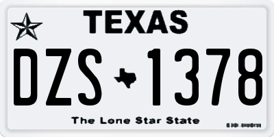 TX license plate DZS1378