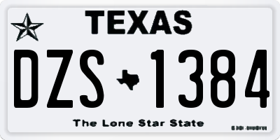TX license plate DZS1384