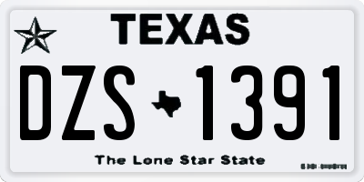TX license plate DZS1391
