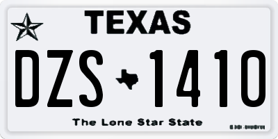 TX license plate DZS1410