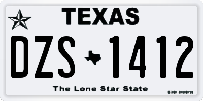 TX license plate DZS1412