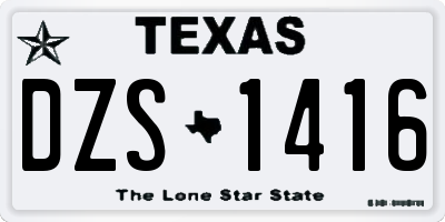 TX license plate DZS1416
