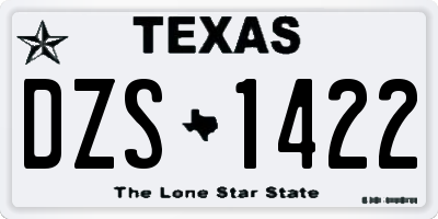 TX license plate DZS1422