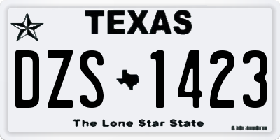 TX license plate DZS1423