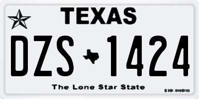 TX license plate DZS1424