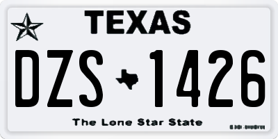 TX license plate DZS1426