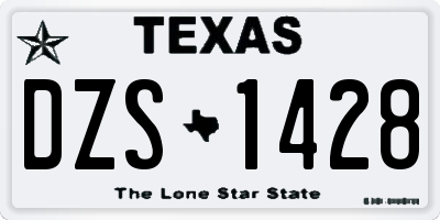 TX license plate DZS1428