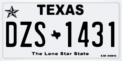TX license plate DZS1431