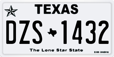 TX license plate DZS1432