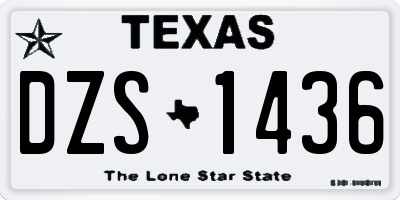 TX license plate DZS1436