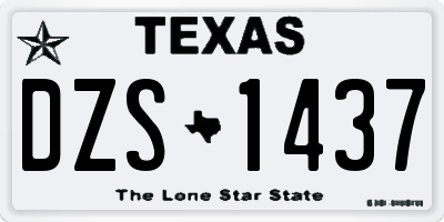 TX license plate DZS1437