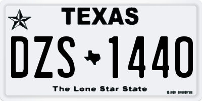 TX license plate DZS1440