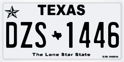 TX license plate DZS1446