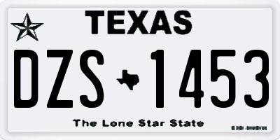 TX license plate DZS1453
