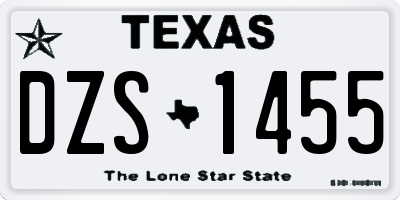 TX license plate DZS1455