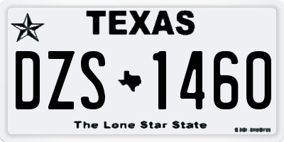TX license plate DZS1460