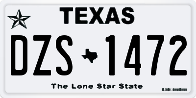 TX license plate DZS1472